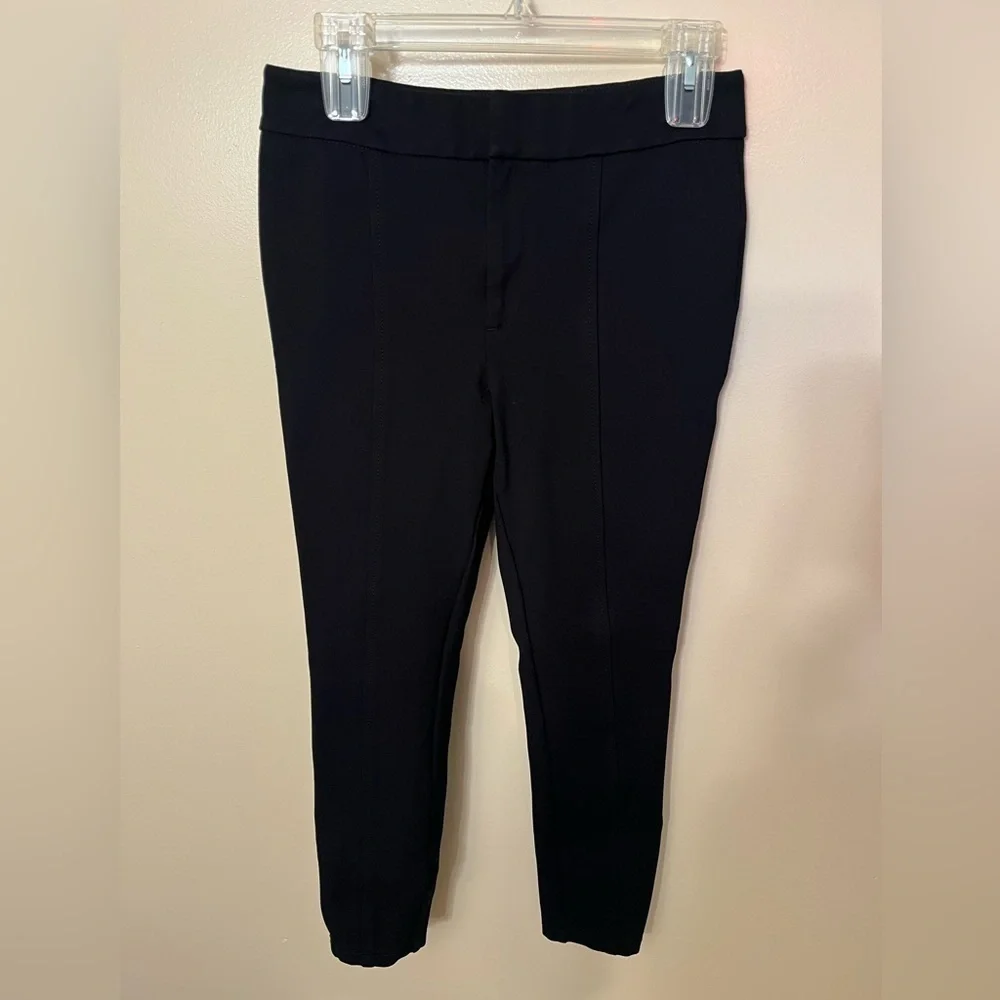 Anthropologie Black The Essential Slim Zipper Bottom Pants Az 4P EUC
